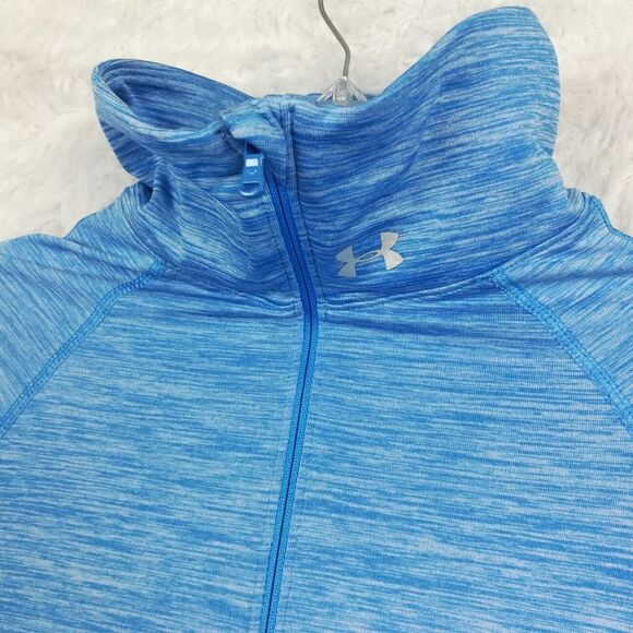 Under Armour Womens Coldgear Active Cozy Blue Heather Long Sleeve Athleisure S - Picture 2 of 10